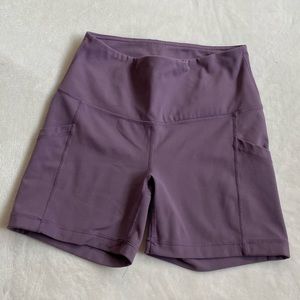 Purple gym shorts